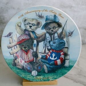 Vintage 100th anniversary of the teddy bear" decorative plate